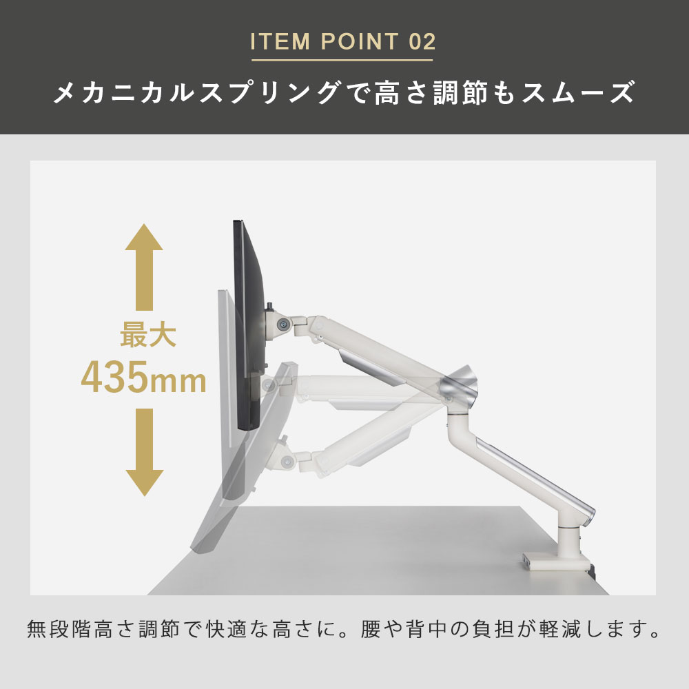 快適ワークのモニターアーム DA122