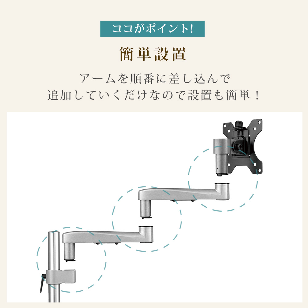 快適ワークのモニターアーム NA512